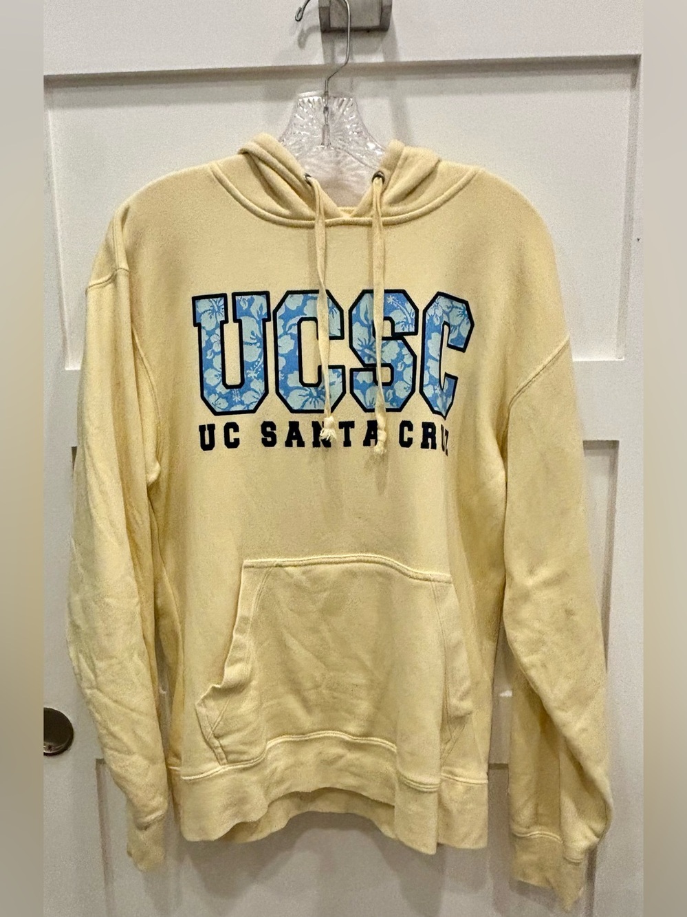 UCSC Butter Yellow Hoodie with Blue UCSC Block Logo